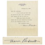 Eleanor Roosevelt Typed Letter Signed -- Sent From Hyde Park in 1949 -- ''...I am so glad you felt