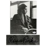 Rosa Parks Signed Photograph -- With COA From JSA Rosa Parks signed glossy photograph. The