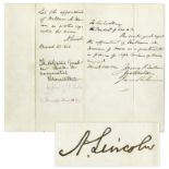 Abraham Lincoln Autograph Noted Signed as President -- Lincoln Personally Confirms a Military