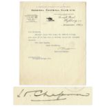 Herbert Chapman Typed Letter Signed -- On Arsenal Football Club Letterhead English football legend