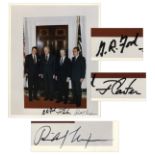 Three Presidents Signed 8'' x 10'' Photo -- Signed by Nixon, Ford & Carter Photograph signed by