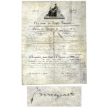 Napoleon Bonaparte document signed during the five year period in which he served as First Consul,