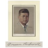 Norman Rockwell signed limited edition lithograph of his famous John F. Kennedy portrait. Signed