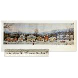 Norman Rockwell signed print of his iconic painting ''Stockbridge Main Street at Christmas''. This