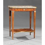 A Good Louis XVI-Style Gilt Bronze and Inlaid Kingwood Side Table, 19th c., brass gallery, inset