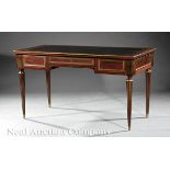A Fine Directoire-Style Bronze-Mounted Mahogany Bureau Plat, 20th c., in the style of Maison Jansen,