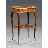 A Good Louis XVI-Style Inlaid Kingwood Side Table, early 20th c., probably Paris, shaped bronze