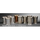 Four Preisner Sterling Silver Julep Cups, height 3 3/4 in., weight 18.20 troy ozs.; together with