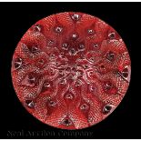 A Lalique "Serpentine" Red Crystal Bowl, engraved "Lalique France", embossed with snakes and