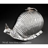 A Teghini Firenze Silverplate Figural Ice Bucket in the Form of a Snail, c. 1970, in the style of