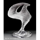 A Lalique "Trophée" Frosted Clear Crystal Sculpture, engraved "Lalique France", molded as