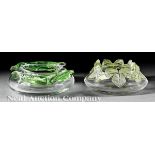 Two Lalique "Bamako" and "Lierre" Crystal Bowls, engraved "Lalique France", clear crystal bowls