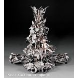 Monumental Christofle Silverplate Figural Stand, 19th c., marked, h. 20 in., w. 21 in., d. 17 in.