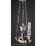 Rare Regency Gilt and Patinated Bronze Hanging Argand Lamp in the "Antique Roman" Style, early