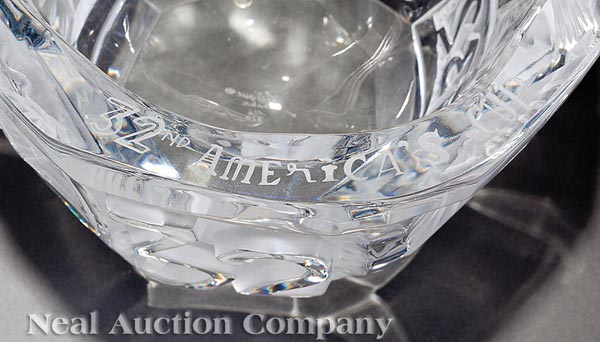 Lalique "America's 32nd Cup" Clear and Frosted Glass Center Bowl, engraved "Lalique France", - Image 3 of 4