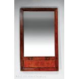 Empire?Style Mahogany Pier Mirror, 19th c., paneled frieze, h. 55 in., w. 33 1/2 in. Note: Lacking