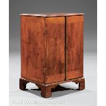 Diminutive Antique English Mahogany Collector's Cabinet, 19th c., pair of doors, fitted interior