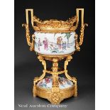 Napoleon III Gilt Bronze?Mounted Chinese Famille Rose Porcelain Bowl and Cover, probably late 19th