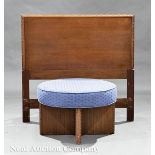 Frank Lloyd Wright Upholstered Stool and a Headboard by Heritage Henredon, c. 1955, Taliesin line,