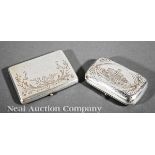 Imperial Russian .875 Silver Cigarette/Cigar Case, Moscow, 1882, maker's mark rubbed, niello