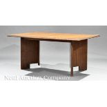 Frank Lloyd Wright Extension Dining Table by Heritage Henredon, c. 1955, Taliesin line, stamped