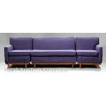 Frank Lloyd Wright Three?Piece Sectional Sofa by Heritage Henredon, c. 1955, Taliesin line, h. 30