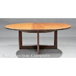 Frank Lloyd Wright Low Extension Table by Heritage Henredon, c. 1955, Taliesin line, impressed