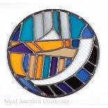 Paul Dufour (American/Louisiana, 1922?2008), "Abstract Study", 1979, stained glass, signed and