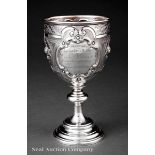 Antique English Silverplate Presentation Goblet, Henry Wilkinson & Co., Sheffield, c. 1866, bell