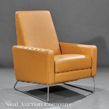 Chrome and Leather "Flight Recliner" Lounge Chair, made by American Leather for Design Within Reach,