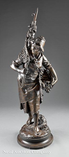 Henryk Kossowski, the Younger (Polish, 1855?1921), "Retour de Pêche", bronze, inscribed "