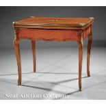 Louis XVI?Style Bronze?Mounted Kingwood Parquetry and Marquetry Tric Trac Gaming Table, 19th c.,