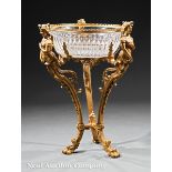 French Neoclassical?Style Gilt Bronze?Mounted Cut Glass Jardinière, late 19th/early 20th c., faceted