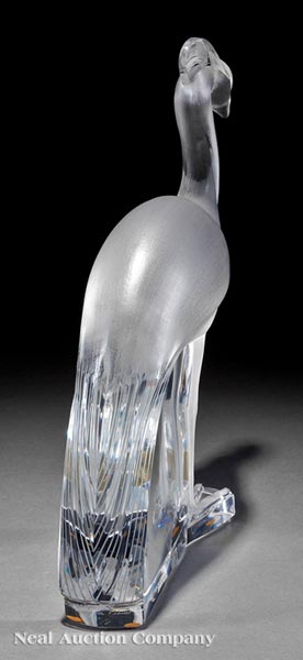 Lalique "Louisiane" Clear and Frosted Glass Sculpture, engraved "Lalique France", modeled as a - Image 2 of 3