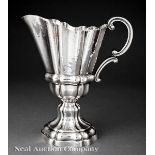 Italian Sterling Silver Water Pitcher, bears spurious marks "BUCCELLATI/925/ITALY", footed vase
