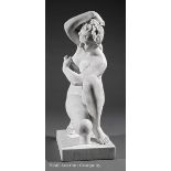 Antique Carved Marble Figure of the "Crouching Aphrodite", after the Hellenic Antique, square