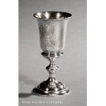 Austro?Hungarian .800 Silver Goblet, c. 1886?1922, stamped "MG" in rectangle, bright?cut engraved