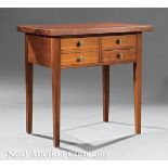 Diminutive American Federal Cherrywood Huntboard, 19th c.,  slab top, frieze drawers, square