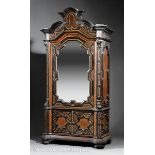 Italian Renaissance?Style Burledwood, Parcel Ebonized and Mother?of?Pearl Inlaid Armoire, shaped