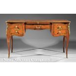 Continental Bronze?Mounted Paint?Decorated Bureau Plat in the Louis XV Style, late 19th c., shaped