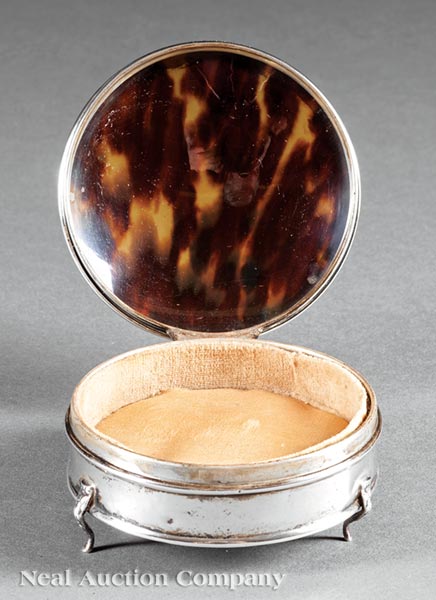 George V Sterling Silver and Tortoiseshell Jewel Box, Birmingham, 1918, maker's mark rubbed, - Image 2 of 2