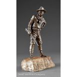 Carl Kauba (Austrian, 1865?1922), "U.S. Cavalry Soldier", bronze on agate base, inscribed "Carl