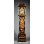 George III Chinoiserie Tall Case Clock, late 18th c., dial signed Thomas Horlock, Hammersmith, domed