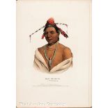 McKenney & Hall/Publishers, "Mar-Ko-Me-Te a Menomene Brave", hand-colored lithograph, from A History