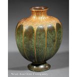 Maison Christofle Gilt and Patinated Bronze Vase, early 20th c., marked "Christofle / 1002",
