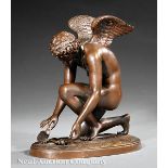 Bronze Figure of Cupid Playing with a Butterfly, probably 19th c., after Antoine-Denis Chaudet (