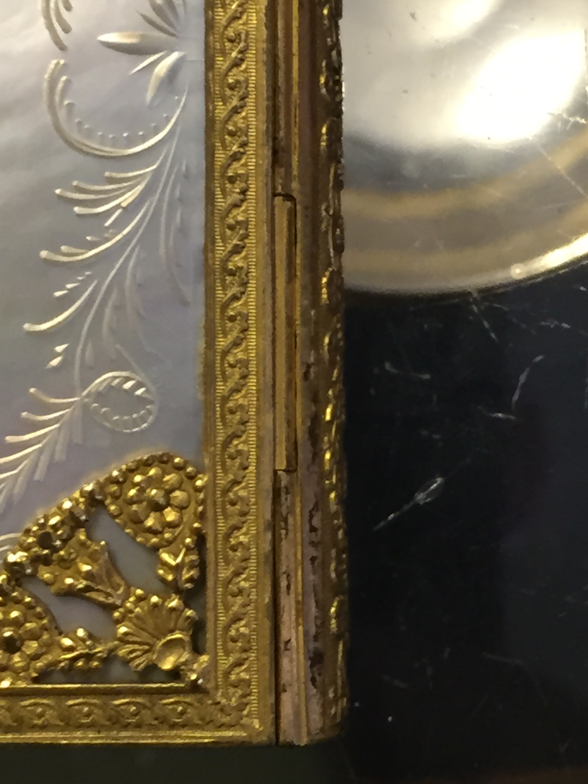 A mother of pearl and gilt mounted pocket book (af). - Image 13 of 13