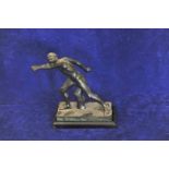 A classical bronze figure of Discobolus, discus missing. 9ins to top of left arm.