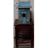 A Japanese blue celadon-glazed stoneware pottery ancestral shrine, or spirit house, by Hiro