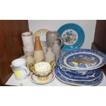 Section 17.  Various ceramics including a Sevres porcelain floral painted plate, ginger bottles